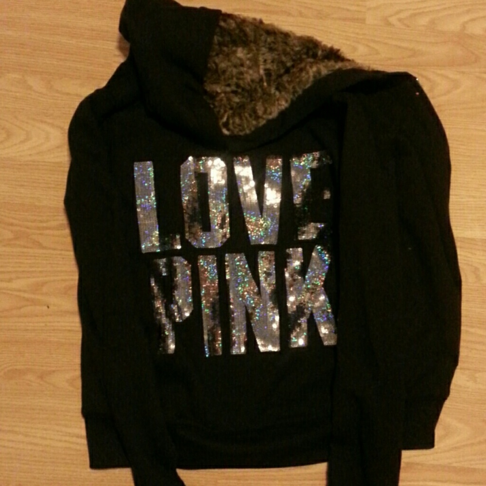COPY - Victoria's secret pink sequin hoodie holog…